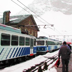 Trem de Cremalheira na Estação em Núria