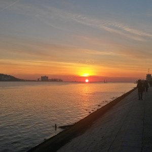 Por do Sol, vista da região de Belem - Lisboa